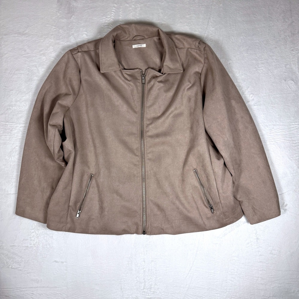 MAURICES‎ Plus Size Women Zip Up Suede Jacket Casual Business Casual Layer SZ 4X